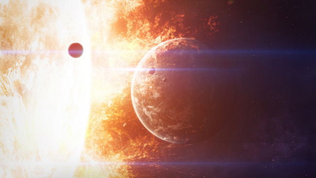 Обои картинки фото космос, арт, звезды, галактики, вселенная, планета