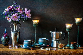 Картинка еда натюрморт кофе свечи сахар