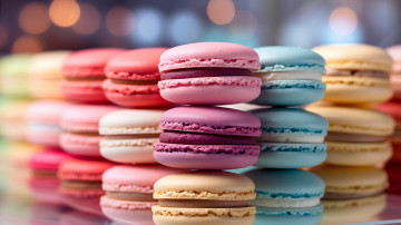 Картинка еда макаруны лакомство печенье ассорти