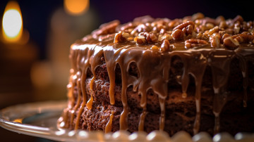 Картинка еда торты торт орехи камельный сироп