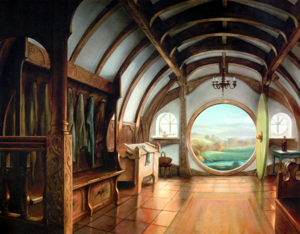 Обои картинки фото фэнтези, _lord of the rings, шир, хоббитон, дом, дверь, комнаты