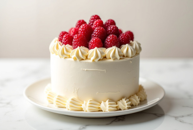 Обои картинки фото еда, торты, ягоды, торт, малина, крем
