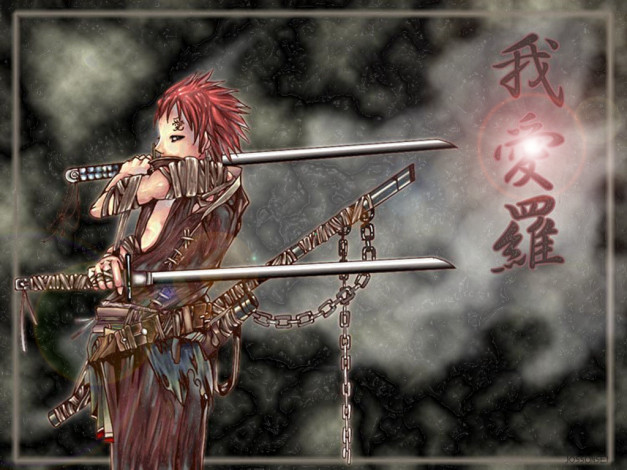 Обои картинки фото аниме, naruto, gaara