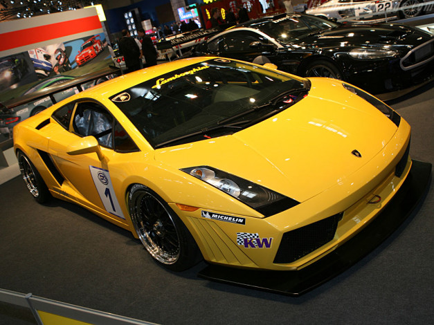 Обои картинки фото lamborghini, gallardo, gt3, автомобили, выставки, уличные, фото