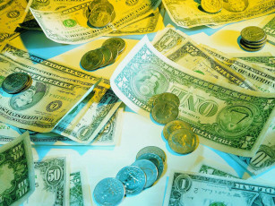 Картинка разное золото купюры монеты