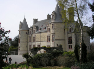 Картинка города дворцы замки крепости замок береза кусты арка