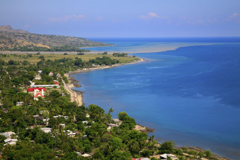 Картинка природа побережье дома гора берег море