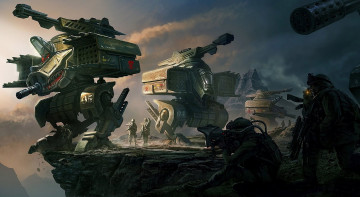 обоя clinton, felker, фэнтези, иные, миры, времена, роботы, солдаты