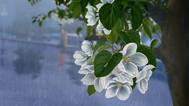 Обои картинки фото рисованные, цветы, цветение