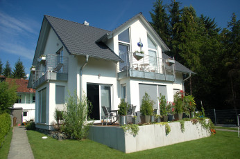 Картинка города здания дома растения вила дом