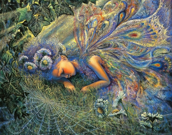 Обои картинки фото фэнтези, josephine, wall, паутина, солнечный, луч, маленькая, фея