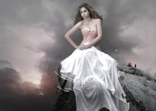 Картинка разное компьютерный+дизайн девушка роза бабочка