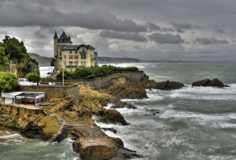 Картинка франция+аквитания+биарриц города -+пейзажи аквитания франция парк побережье здания биарриц море