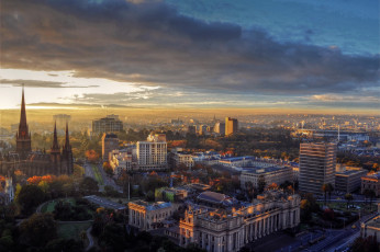 Картинка города -+панорамы мельбурн панорама дома огни австралия ночь