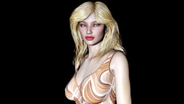 Картинка 3д+графика people+ люди девушка блондинка взгляд