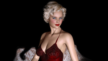 Картинка 3д+графика people+ люди взгляд девушка блондинка