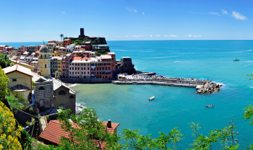 Картинка vernazza +italy города амальфийское+и+лигурийское+побережье+ италия дома побережье море