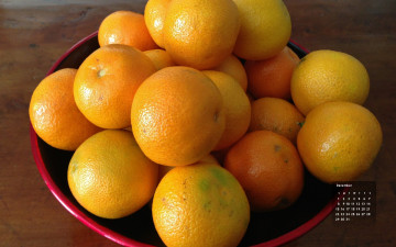 обоя календари, еда, мандарины