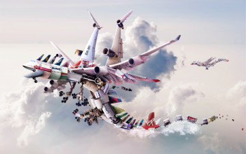 Картинка разное компьютерный+дизайн самолет