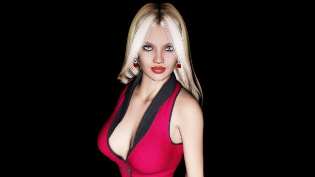 Обои картинки фото 3д графика, people , люди, блондинка, девушка, взгляд