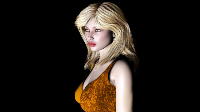 Обои картинки фото 3д графика, people , люди, блондинка, взгляд, девушка