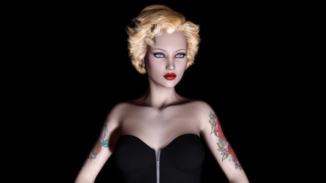 Обои картинки фото 3д графика, people , люди, блондинка, взгляд, девушка