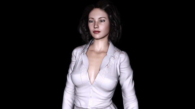 Обои картинки фото 3д графика, people , люди, девушка, взгляд