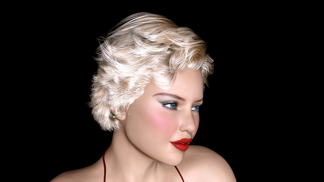 Обои картинки фото 3д графика, portraits , портрет, блондинка, взгляд, девушка