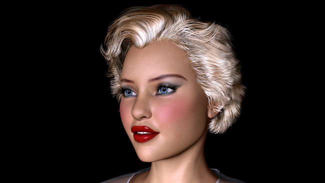 Обои картинки фото 3д графика, portraits , портрет, взгляд, девушка, блондинка