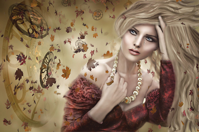 Обои картинки фото 3д графика, portraits , портрет, слезы, волосы