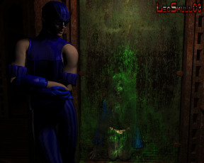 Картинка 3д+графика фантазия+ fantasy бетмен стена призрак