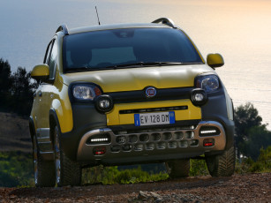 обоя автомобили, fiat, panda, cross, 319, 2014г, желтый