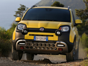 Картинка автомобили fiat panda cross 319 2014г желтый