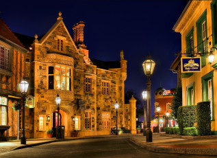 Картинка города диснейленд сша калифорния анахайм дизайн hdr ночь парки