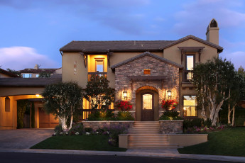 Картинка города -+здания +дома особняк ландшафт улица ночь огни