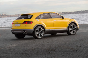 обоя автомобили, audi, tt, offroad, concept, 2014г, желтый
