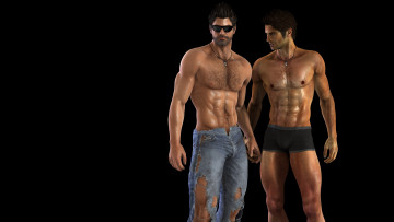 Картинка 3д+графика люди+ people джинсы порванные мужчины фон чёрный