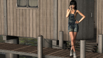 Картинка 3д+графика люди+ people фон взгляд девушка