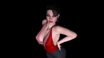 Картинка 3д+графика люди+ people взгляд фон девушка