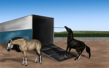 Картинка рисованное животные +лошади лошади