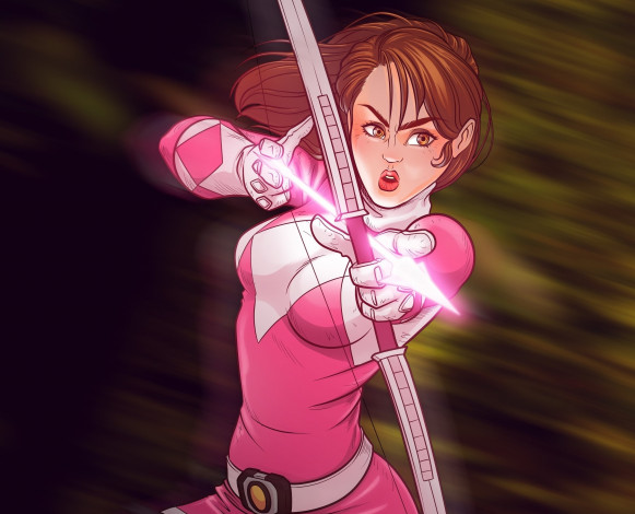 Обои картинки фото рисованное, люди, девушка, лук, фон, взгляд