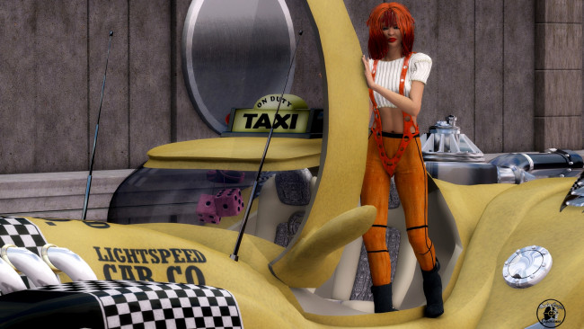 Обои картинки фото 3д графика, фантазия , fantasy, рыжая, фон, взгляд, девушка