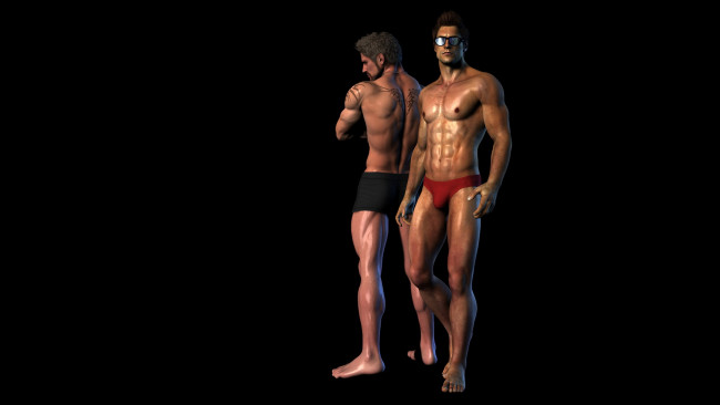 Обои картинки фото 3д графика, люди , people, мужчины, фон, чёрный