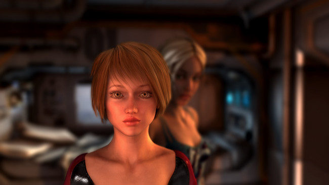 Обои картинки фото 3д графика, портрет , portraits, девушка, фон, взгляд