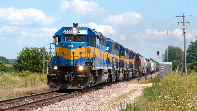 Обои картинки фото техника, поезда, состав, локомотив, дорога, железная