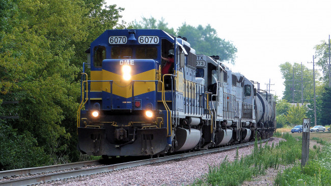 Обои картинки фото техника, поезда, состав, локомотив, дорога, железная