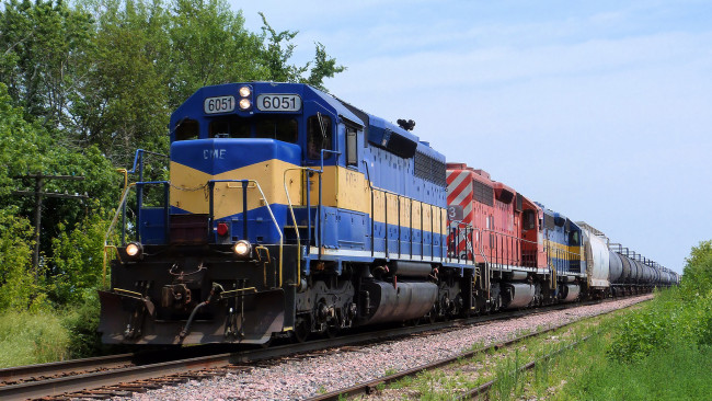 Обои картинки фото техника, поезда, состав, локомотив, дорога, железная