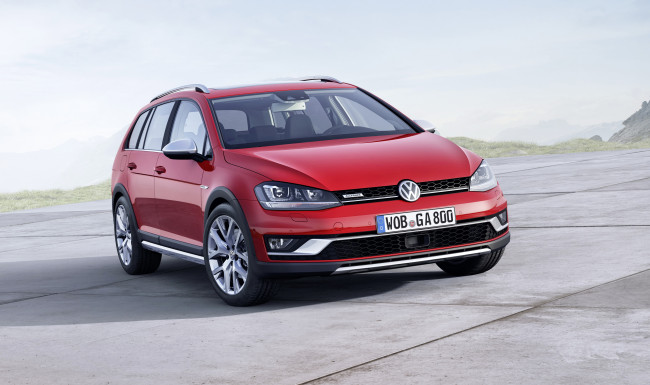 Обои картинки фото 2014 volkswagen golf vii alltrack, автомобили, volkswagen, тюнинг, красный, golf