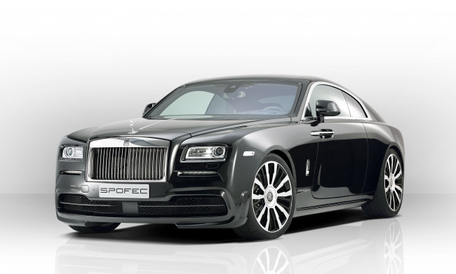 Обои картинки фото автомобили, rolls-royce, spofec, rolls, royce, wraith, 2014г, темный