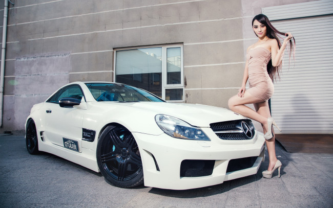 Обои картинки фото автомобили, -авто с девушками, девушка, взгляд, фон, автомобиль, азиатка